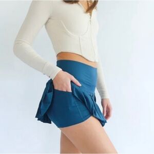 Gold Hinge Blue Pleated Tennis
Skirt Size S